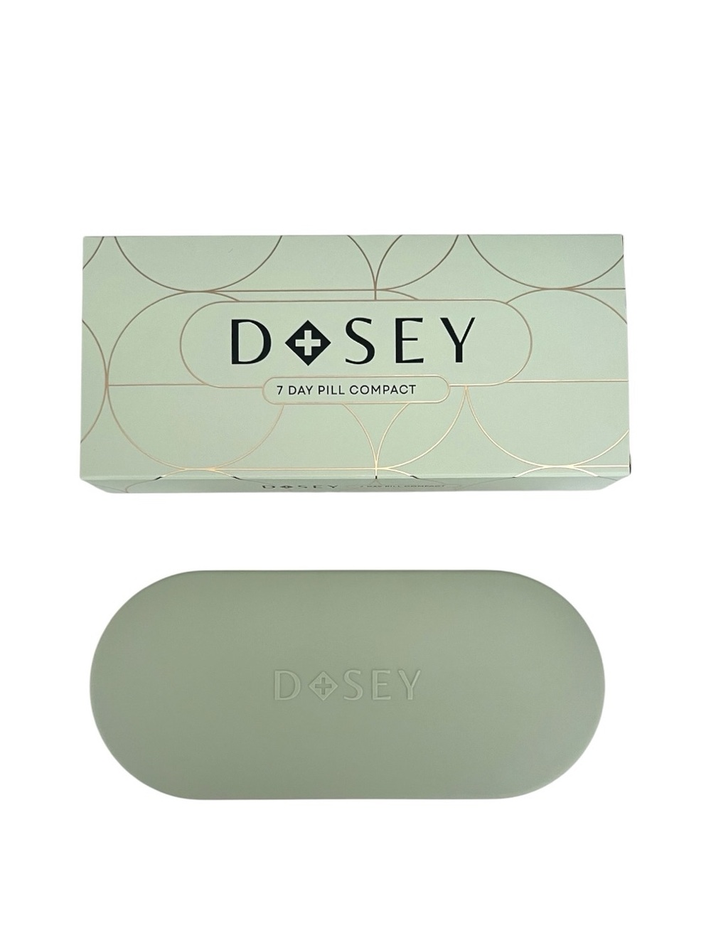 NEW Dosey 7-Day Pill Compact in Sage & Gold